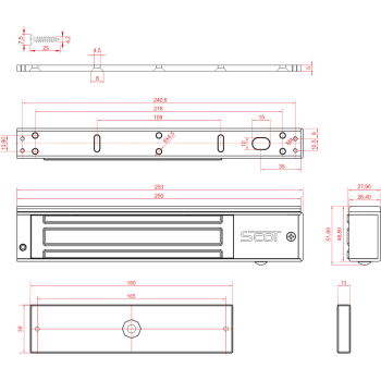 EL-600SP2 Zwora elektromagnetyczna 280kg z sygnalizacją