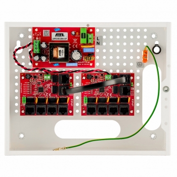 Switch PoE do 9 kamer IP, w obudowie wewnętrznej ABOX-E, z zasilaczem 96W, 10 portów IP-9-11-E
